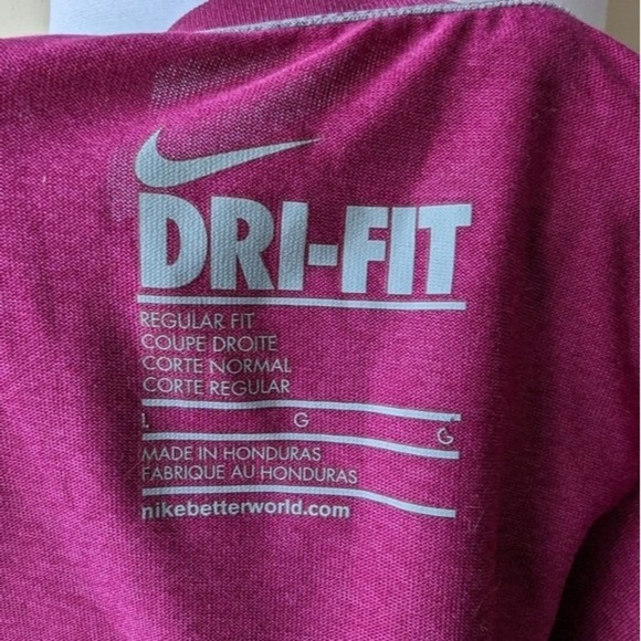 Nike Magenta Dri Fit Short Sleeve Active Top Large - Picture 4 of 4